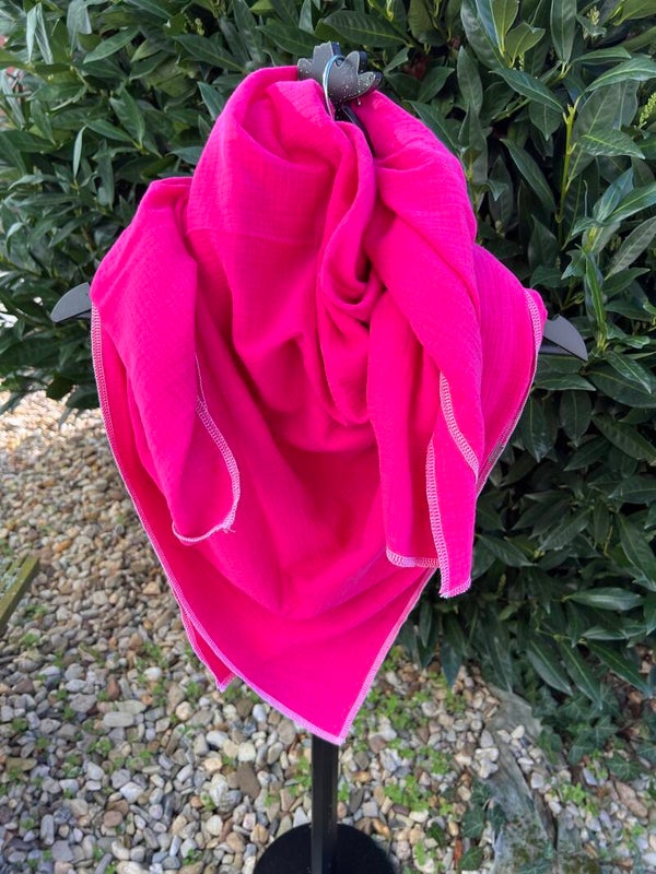 Xl Musselin Tuch pink