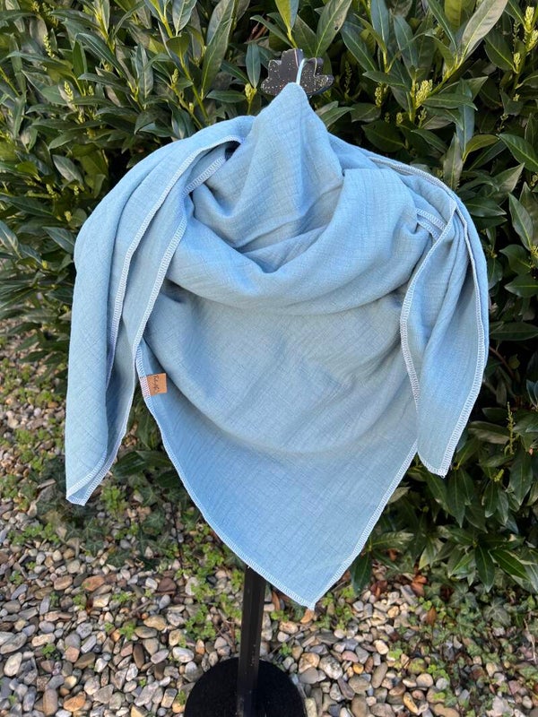 XL Musselin Tuch altblau