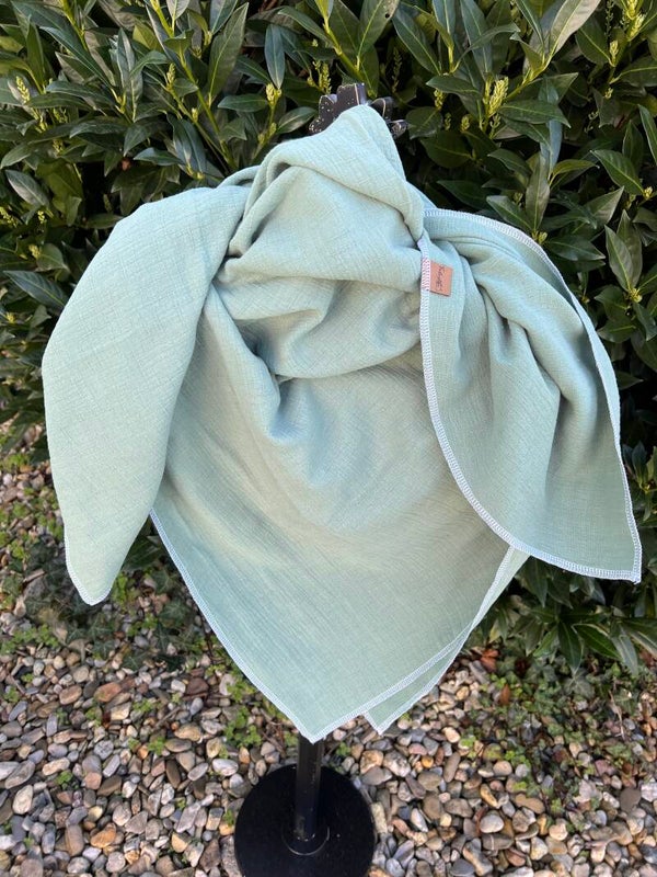 XL Musselin Tuch altgrün