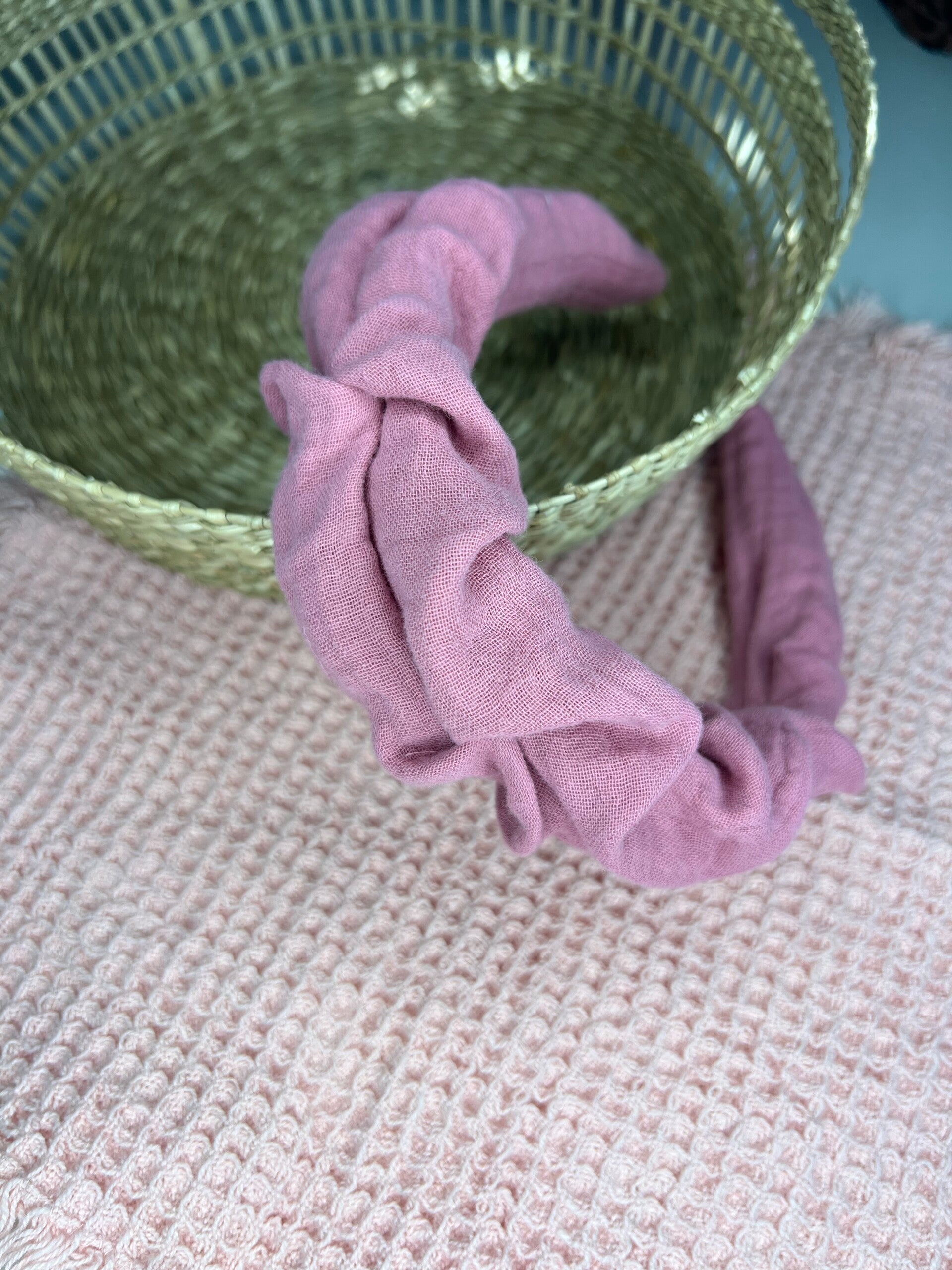 Haarreifen Musselin rosa