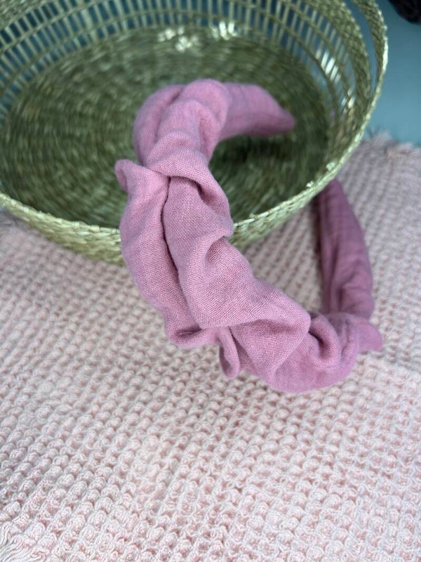 Haarreifen Musselin rosa