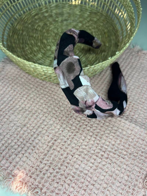 Haarreifen schwarz rosa Punkte