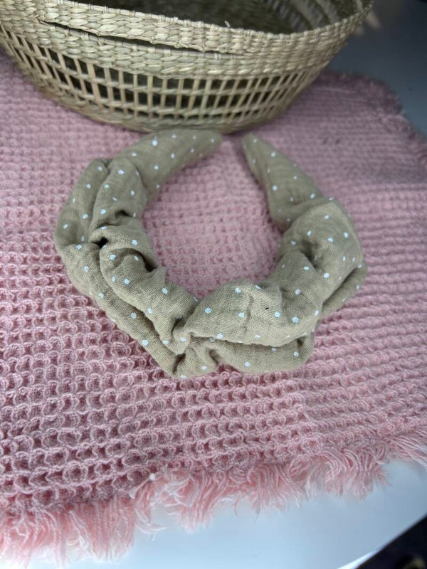 Haarreifen beige Punkte