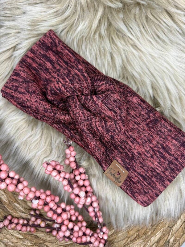 Haarband Strick Bordeaux