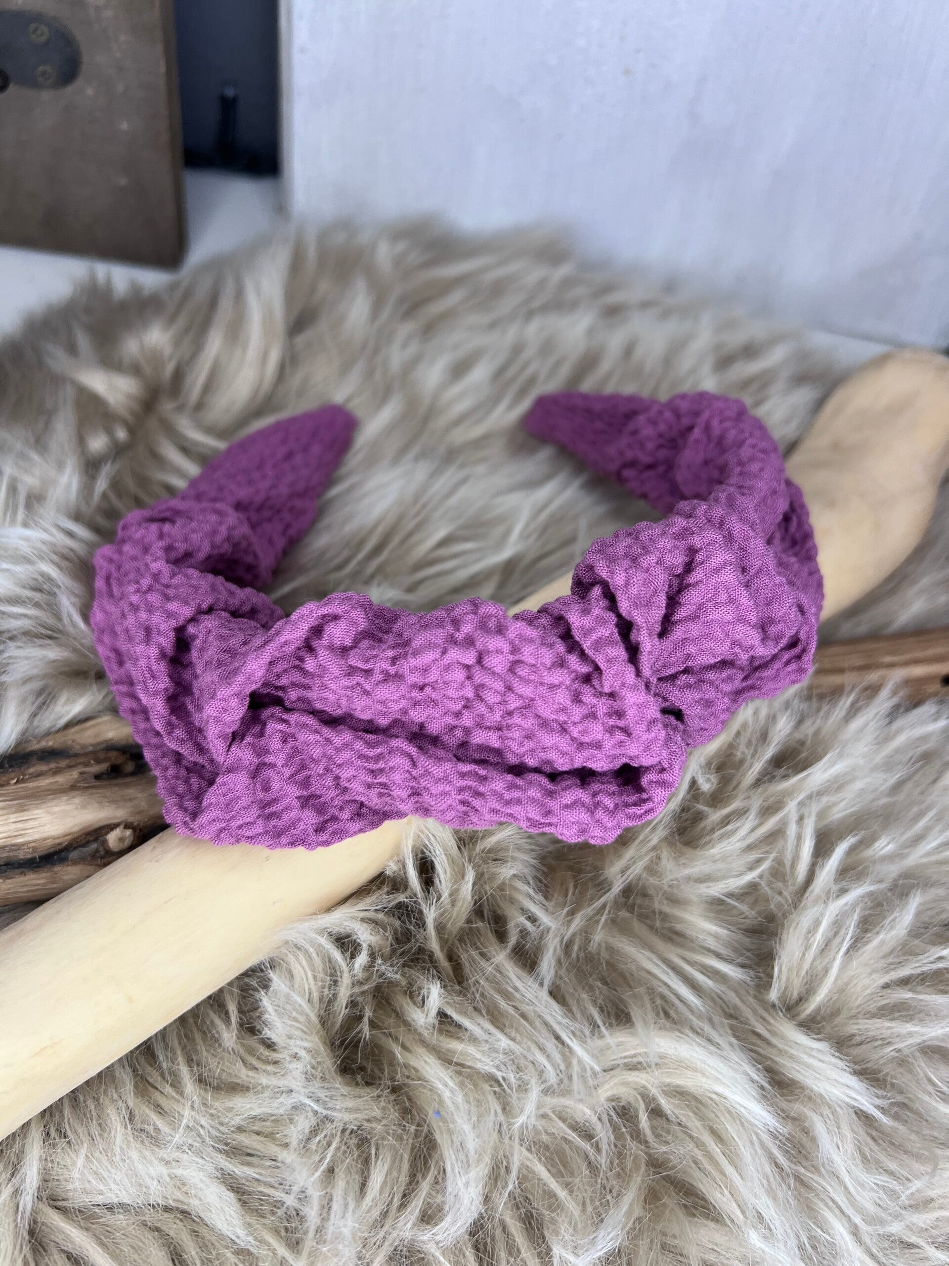 Haarreifen gerafft lila