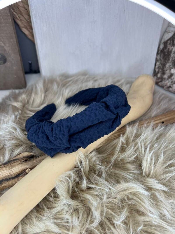 Haarreifen gerafft blau