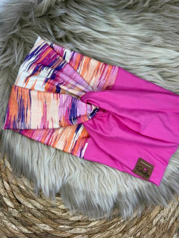 Harlekin Turbanhaarband pink