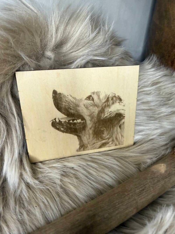 Echtfotogravur auf Holz