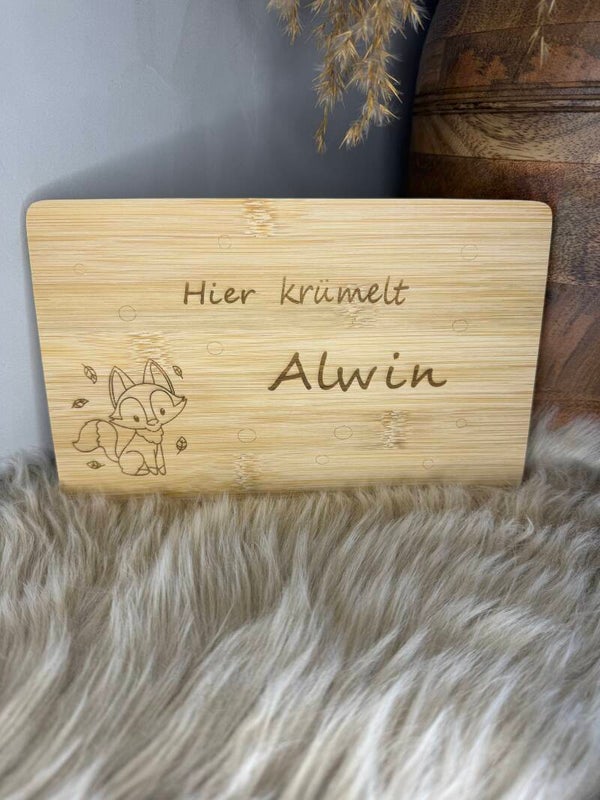 Bambus Holzbrett Kinder Fuchs