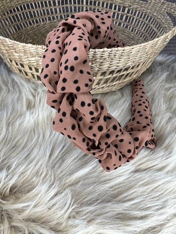 Haarreifen gerafft braun