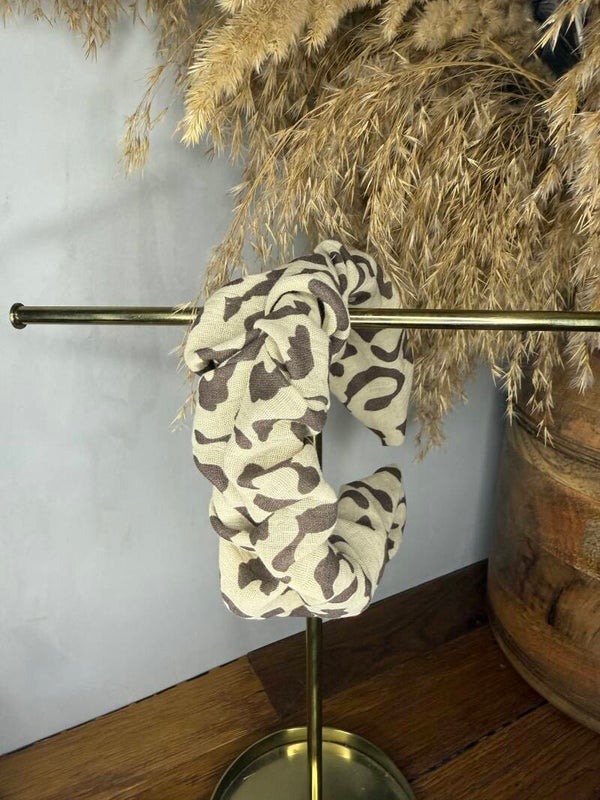 Haarreifen musselin Leo beige