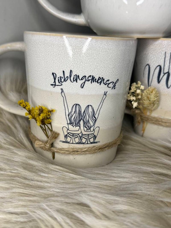 Keramiktasse graviert Lieblingsmensch Freundinnen