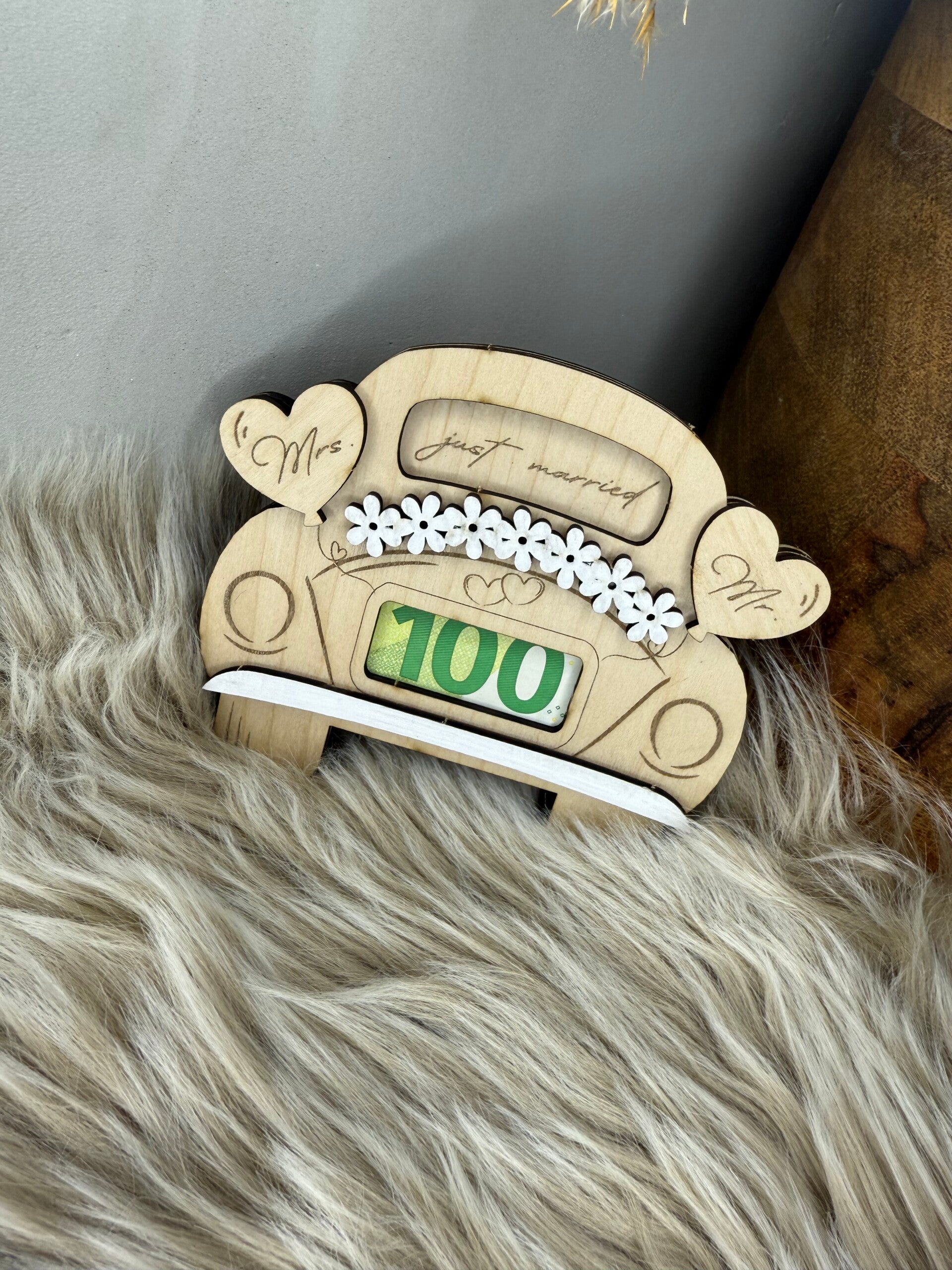 Geldgeschenk Karte Hochzeitsauto