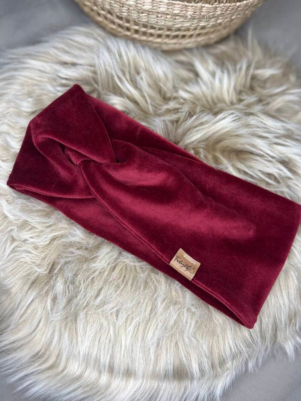 Haarband samt Bordeaux