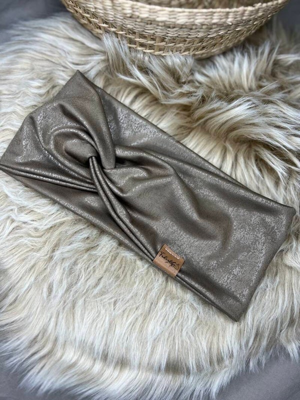 Haarband lederlook Schlamm