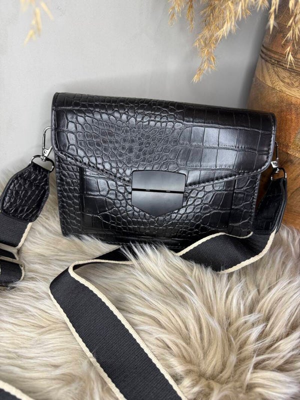 Mini Kunstleder Tasche schwarz