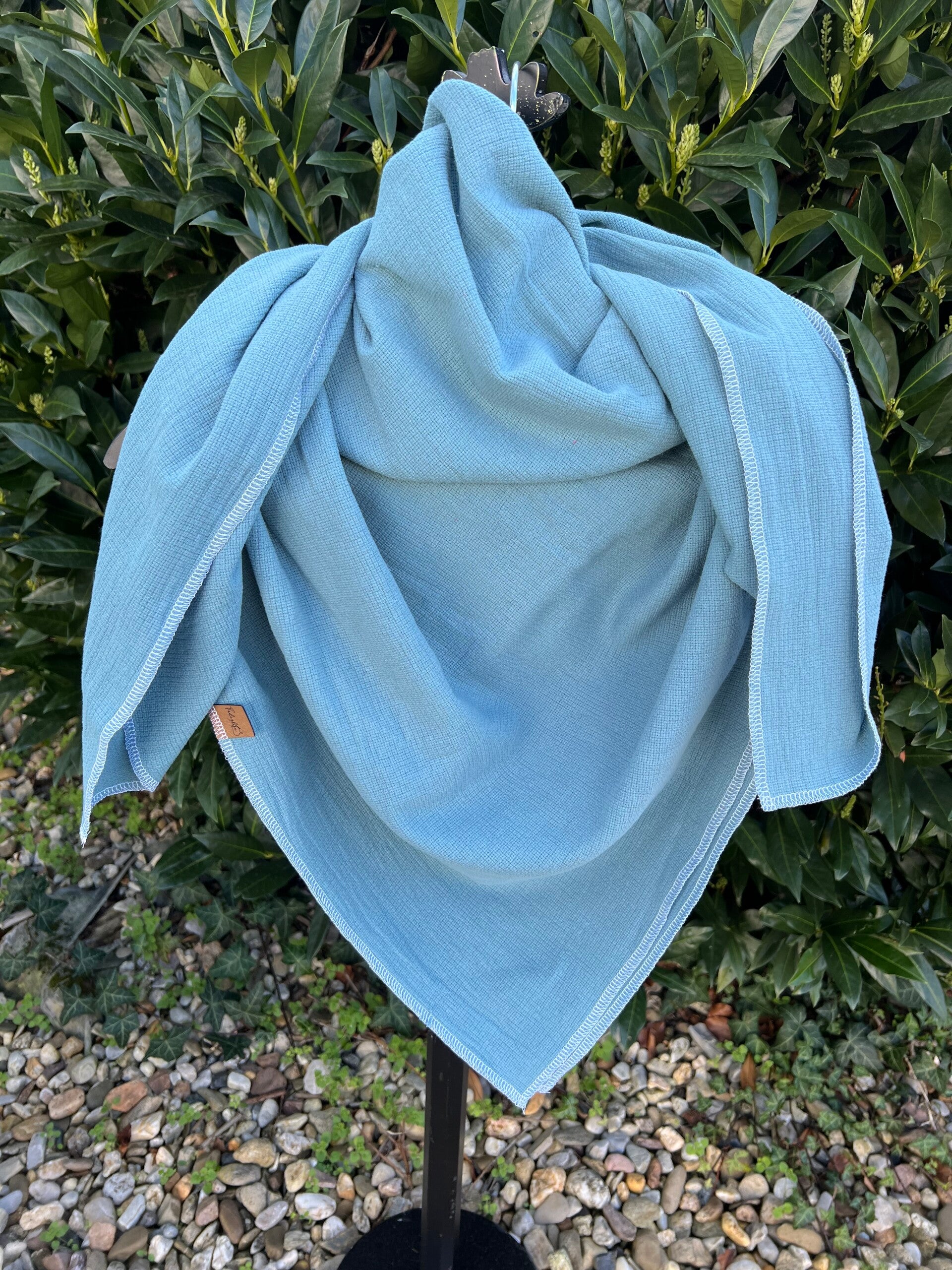 XL Musselin Tuch altblau