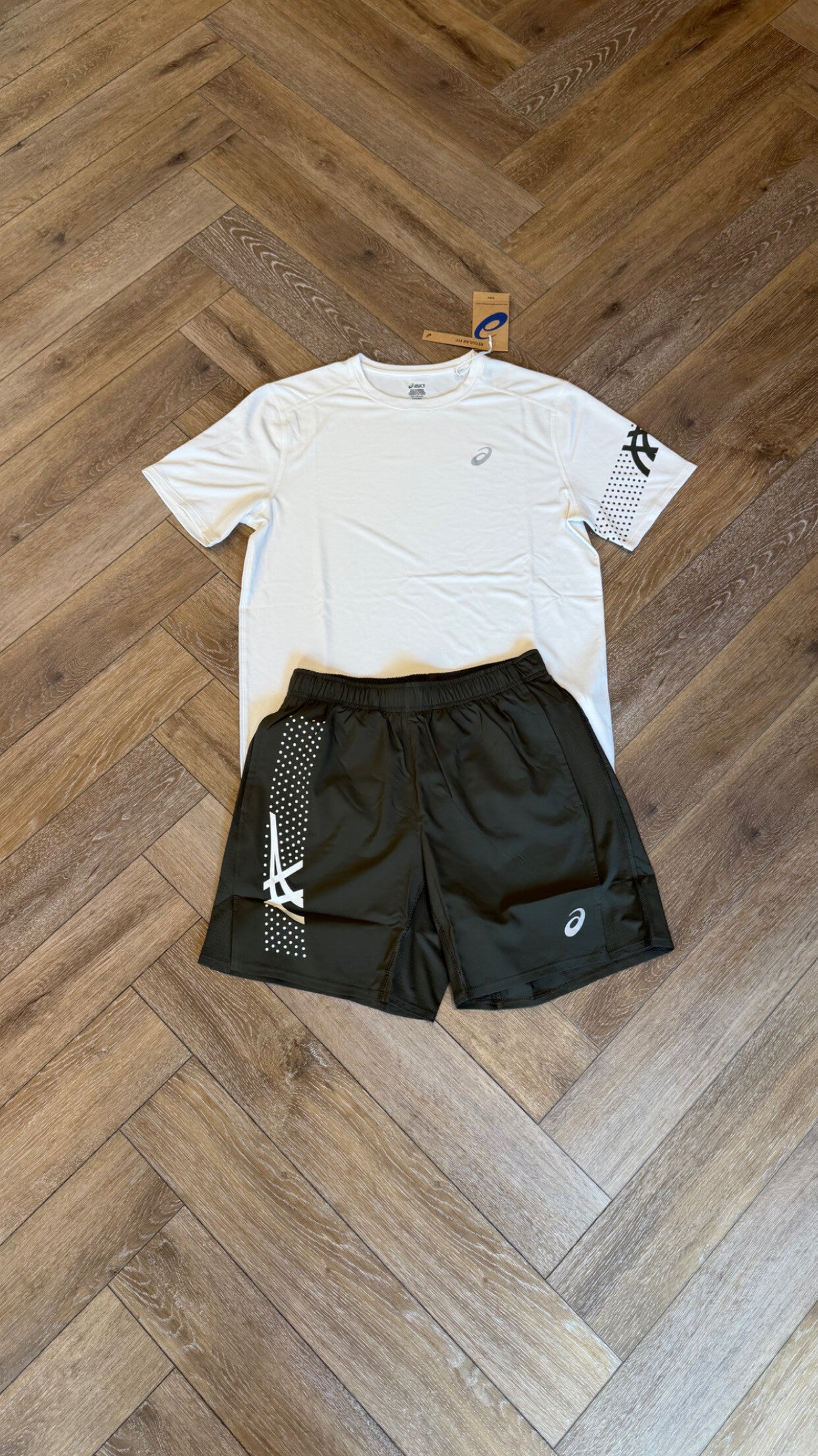 Asics Icon Short Set White Brown Stone