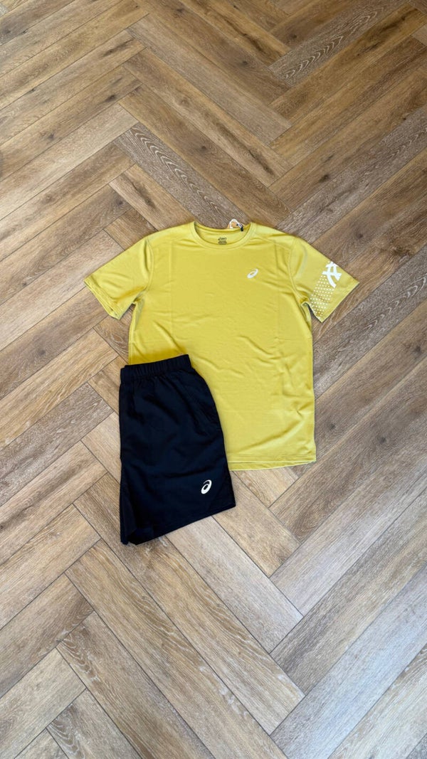 Asics Short Set Lemon Green Black