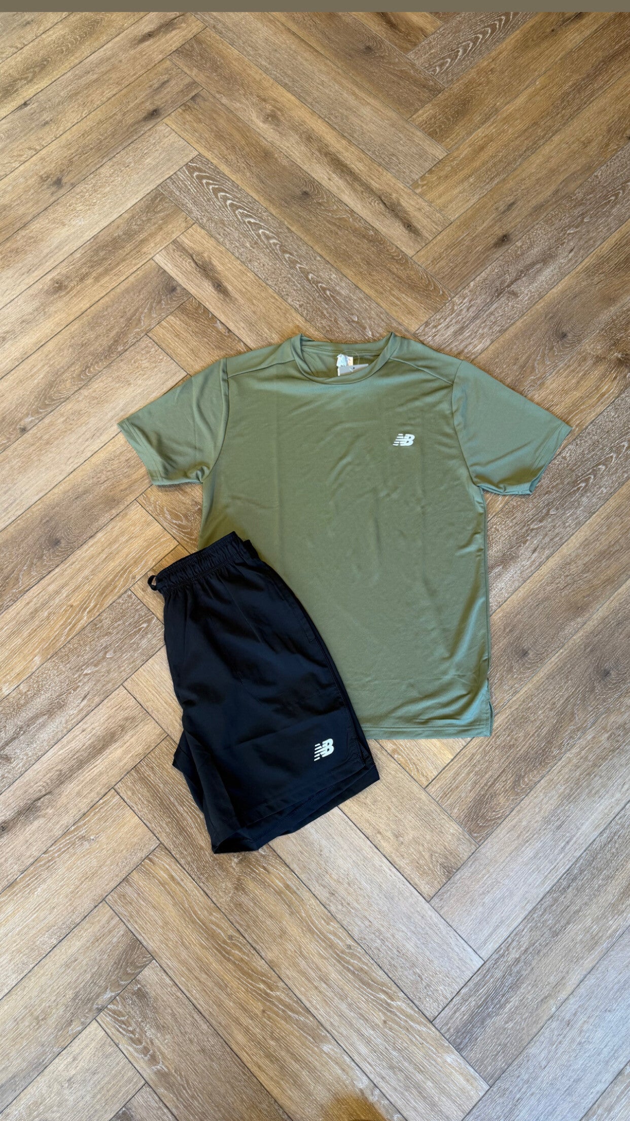 New Balance Short Set Green Black