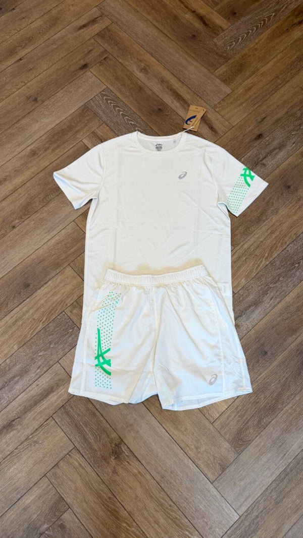 Asics Short Set Icon White Green