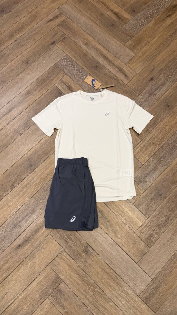 Asics Short Set Cream Graphite Grey