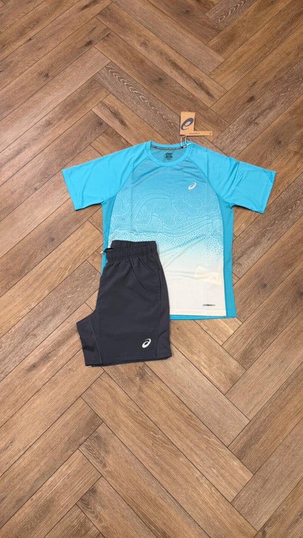 Asics Short Set Energy Aqua Grey