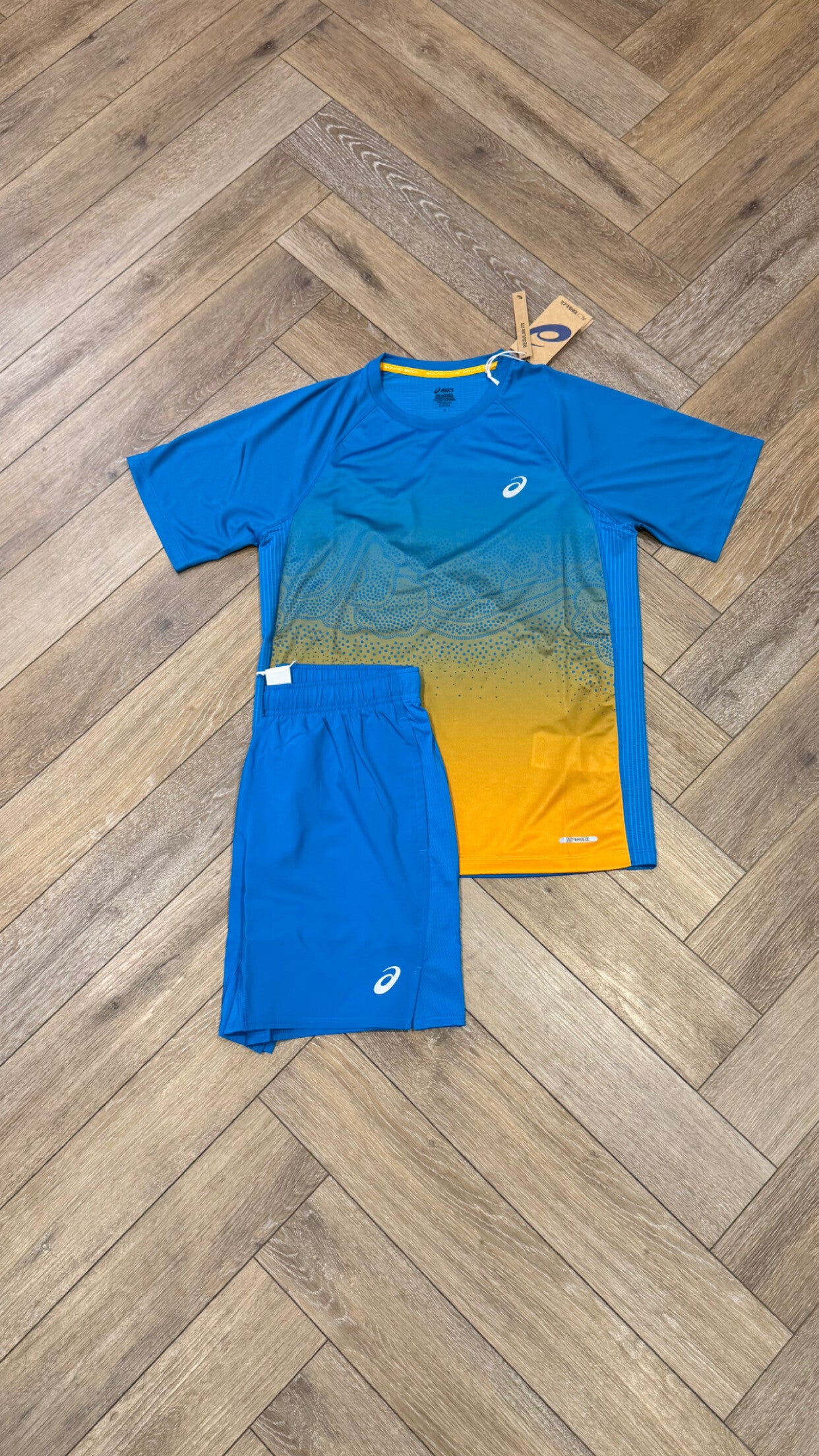 Asics Short Set Agean Blue Orange