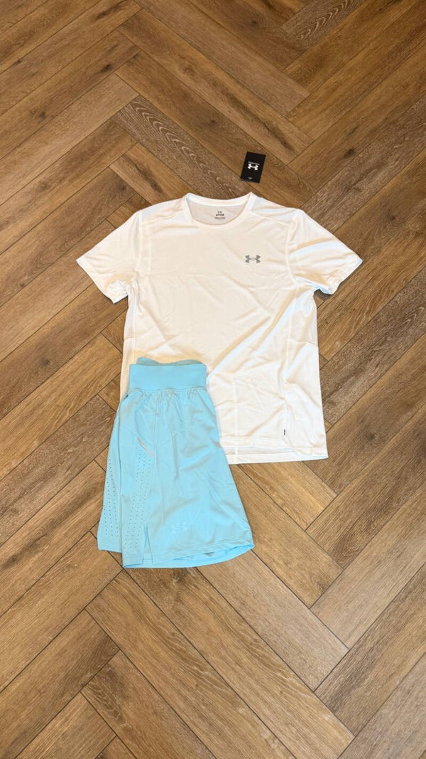 Under Armour Short Set White Light Blue