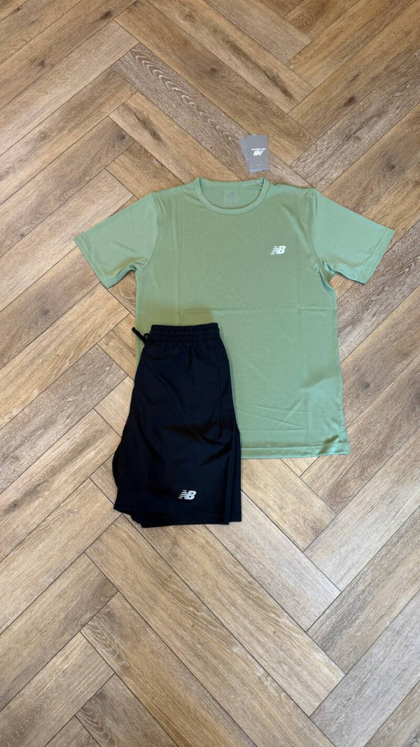 New Balance Short Set OliveGreen Black