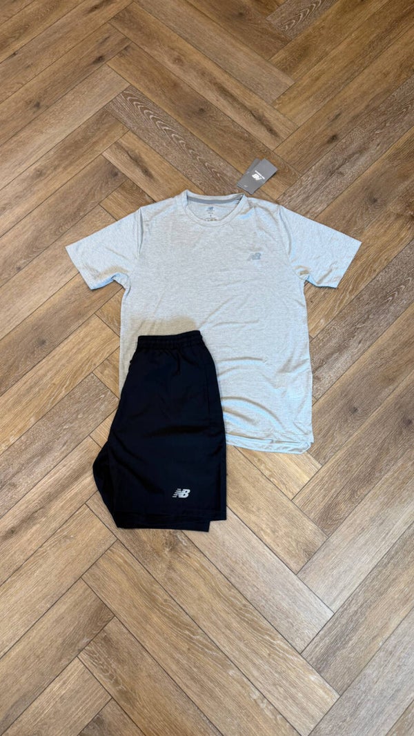 New Balance Short Set Grey Black