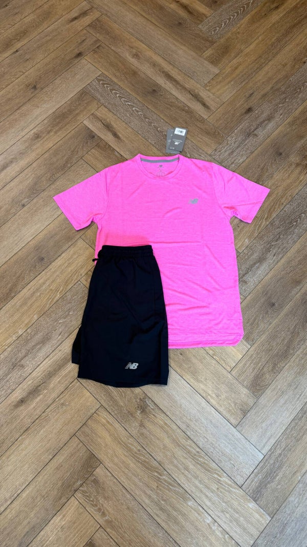 New Balance Short Set Pink Black