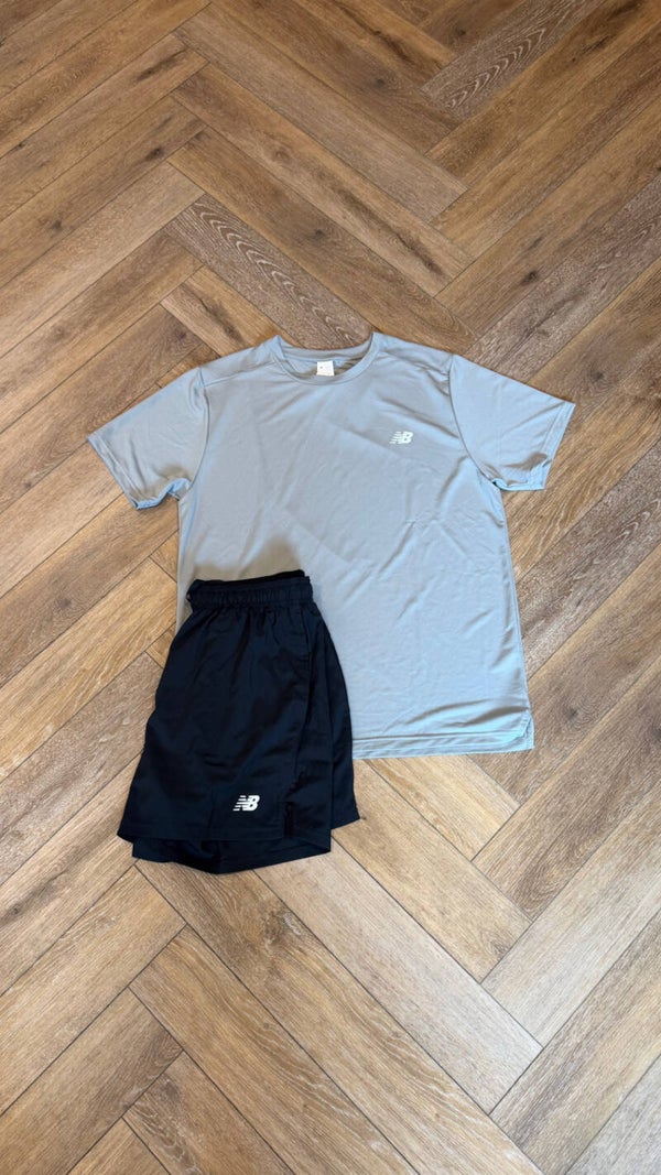 New Balance Short Set Light Grey Black