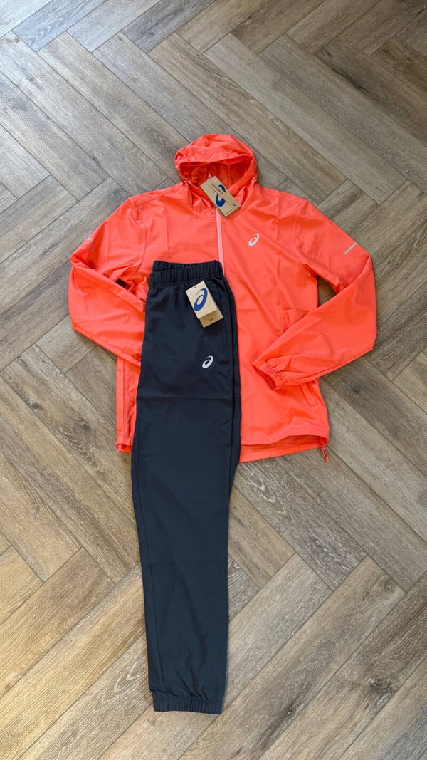Asics Accelerate Tracksuit Coral Red Grey