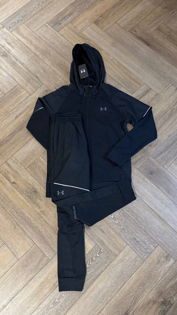 Under Armour Tracksuit Black With Stripes