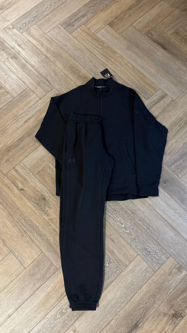 Under Armour Fleece Zip Up Tracksuit Black