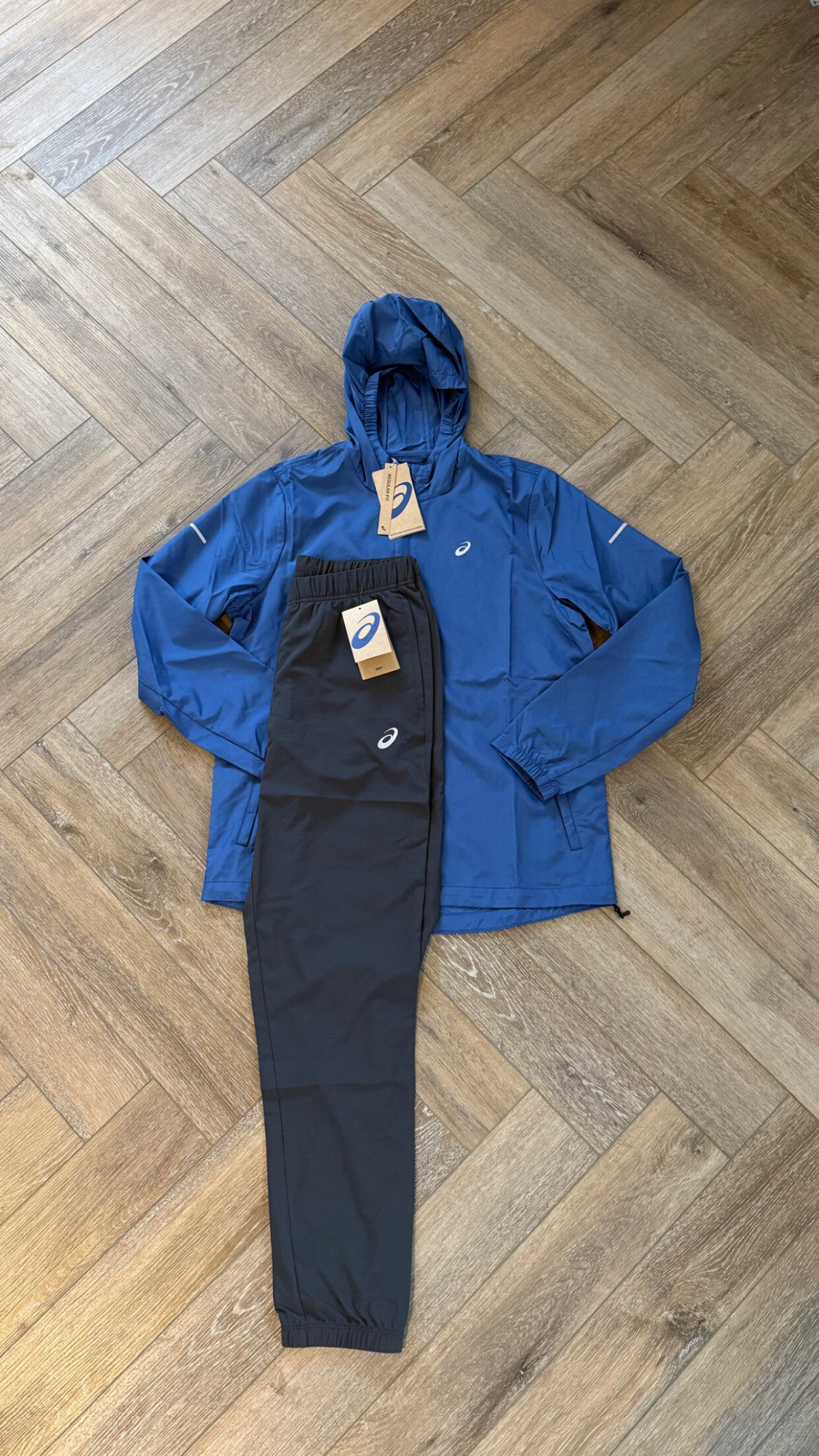 Asics Accelerate Tracksuit Blue Graphite Grey