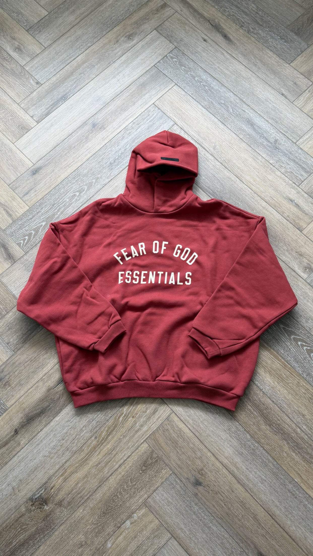 Essentials Fear Of God Hoodie Crimson
