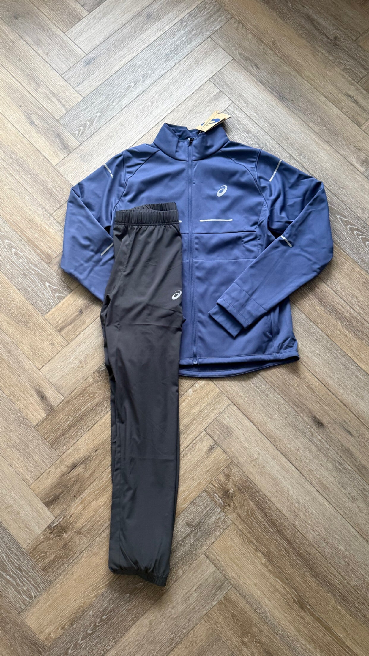 Asics Winter Tracksuit Thunder Blue Graphite Grey