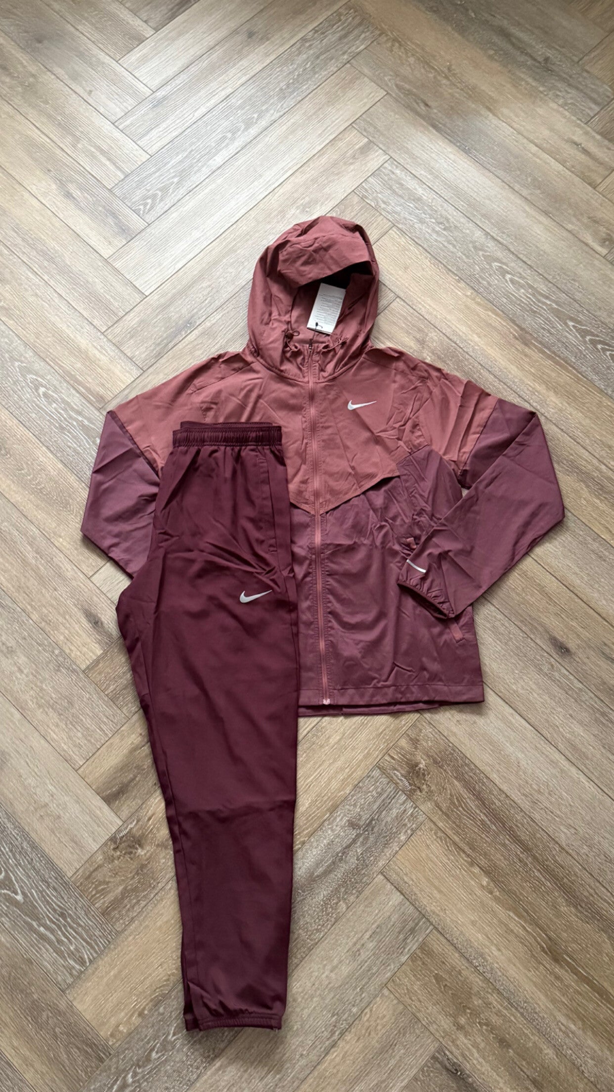 Nike Run Repel Windrunner Tracksuit Burgundy Red