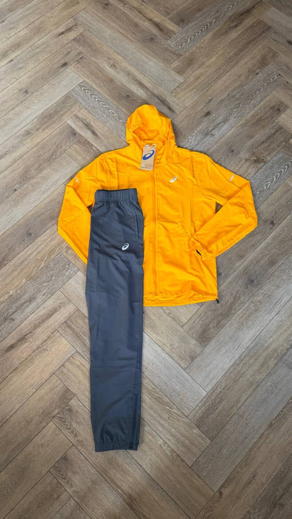 Asics Accelerate Tracksuit Orange Graphite Grey