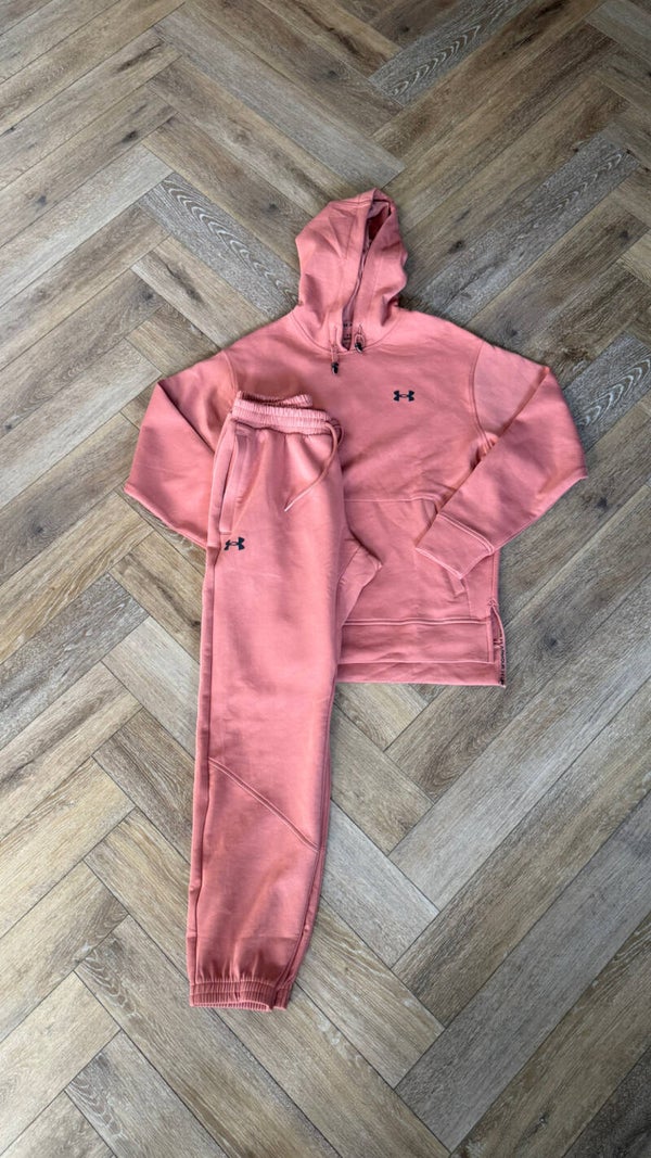 Under Armour Fleece Tracksuit Salm Red
