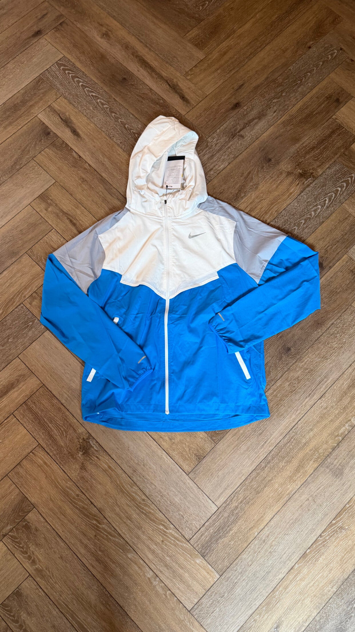 Nike Jacket White Blue Grey