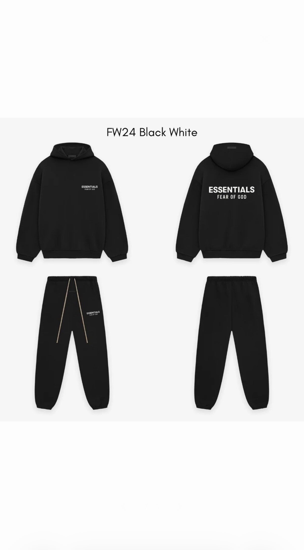 Fear Of God Essentials Tracksuit Fw24 Black