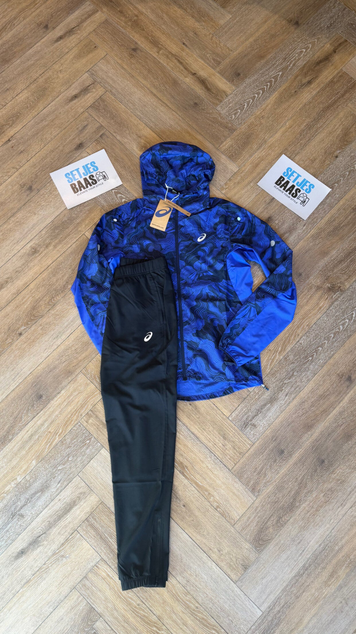 Asics Fujitrail Tracksuit Cobalt Indigo Blue Black