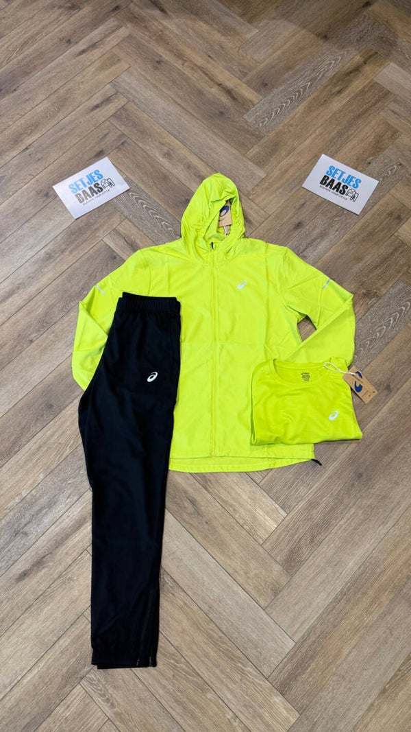Asics Accelerate Tracksuit Neon Lime Black + T SHIRT
