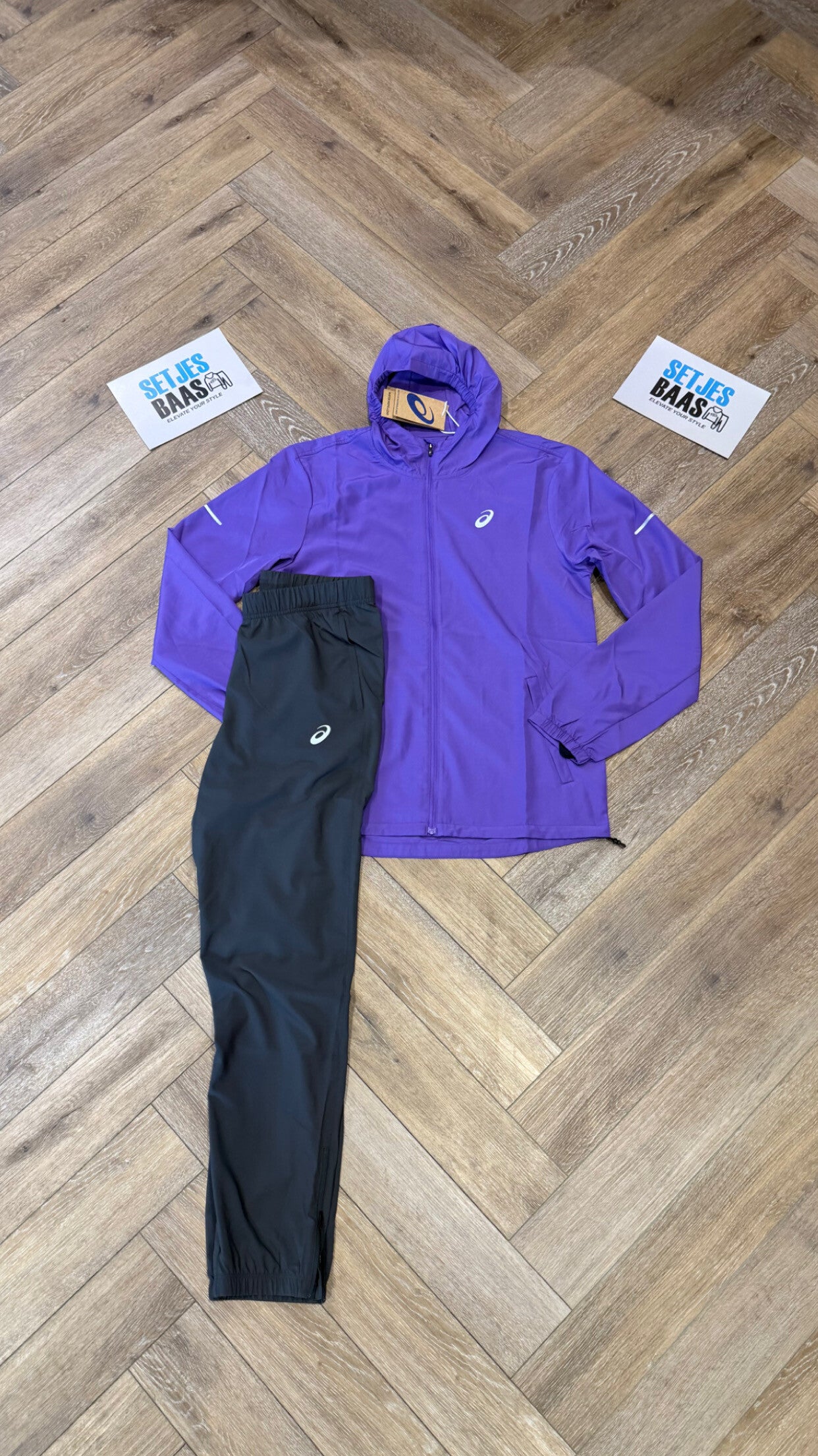Asics Accelerate Tracksuit Edo Purple Graphite Grey