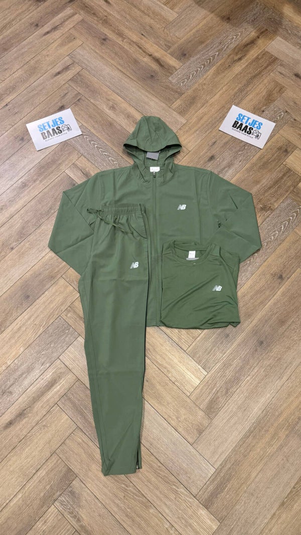 New Balance Woven Tracksuit Green + T SHIRT