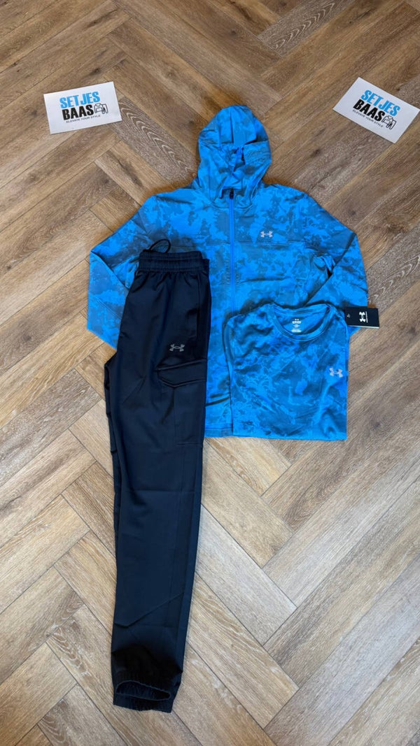 Under Armour Tracksuit Light Blue Black + T SHIRT