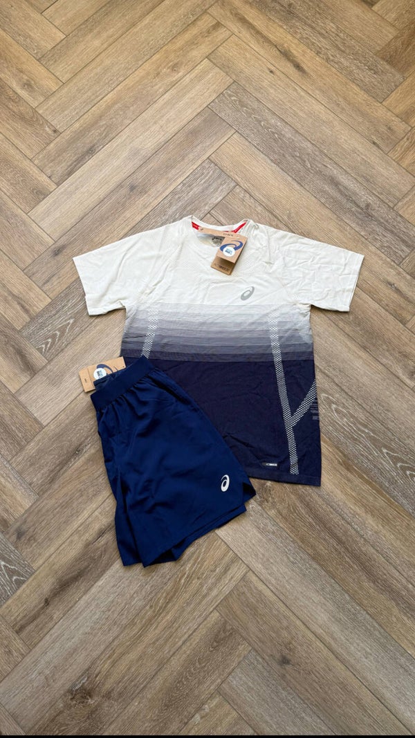 Asics Short Set White Blue Expanse
